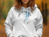 White hoodie with "Lake Charleston Ontario" text and a compass graphic.