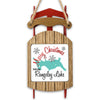 Sled ornament with "Merry Christmas from Rangeley Lake" text and lake outline.