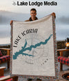 Lake Lodge Media blanket featuring Lake Icaria Iowa map design.