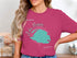 Dark pink t-shirt with a teal map of Lake Monroe and "Beautiful Lake Monroe, Florida" text.
