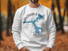 White sweatshirt with blue Nantahala Lake map and compass design, North Carolina.