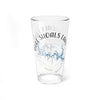 Clear glass pint glass with "Bull Shoals Lake Arkansas" and map design.
