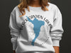 Black Canyon Lake Arizona graphic on white sweatshirt with compass design.