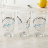 Three clear glasses with "Lake Cumberland Kentucky" and a compass rose map design.