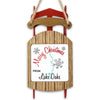 Wooden sled ornament with "Merry Christmas From Lake Oake" and snowflake design.