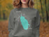 Gray sweatshirt with Black Lake New York map graphic and compass rose.