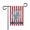 Garden flag with red and white stripes, Lake Murray California map, and "The Smith Family".