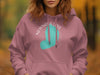 Pink hoodie with "Newnans Lake Florida" text and teal lake outline graphic.