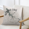 Nottely Lake Georgia map with compass rose and copyright text on a pillow.