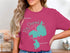 Pink t-shirt with "Big Chapman Lake Indiana" map graphic and compass rose.