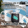 Mug, tumbler, bottle, and coaster with Round Valley Reservoir map design.