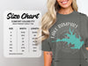 Comfort Colors 1717 adult tee size chart showing measurements for size, width, and length in inches.