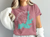 T-shirt with Hayden Lake Idaho map and compass graphic in white and teal.