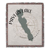 Pavlas Lake Wisconsin shape on compass background with fringe.