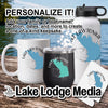 Personalization options for Lake Lawtonka merchandise including mug, tumbler, and water bottle.
