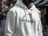 White hoodie with a compass graphic featuring a blue lake outline and "ATSUION LAKE NEW JERSEY".