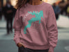 Rose sweatshirt with Arcadia Lake map and compass design, "Oklahoma" text.