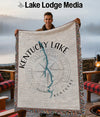 KENTUCKY LAKE map blanket with compass rose on a cream background.