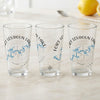 Three clear glasses with Fort Loudoun Lake design and compass rose graphic.