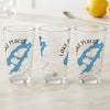 Three glasses featuring Lake Placid map design and compass rose.