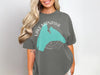 Grey t-shirt with teal Lake Manawa map graphic and "Iowa" text.
