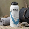 White water bottle with "Tahoe Lake California" text and lake outline graphic.
