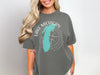 Gray t-shirt with turquoise Lake Michigan outline and compass graphic.