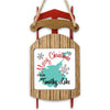 Sled ornament with "Merry Christmas from Timothy Lake" text and snowflakes.