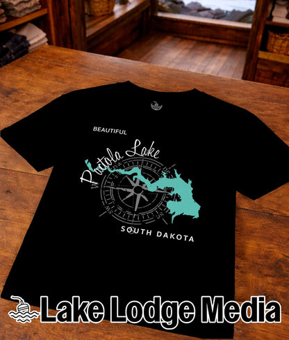 Black t-shirt with "Patoka Lake South Dakota" and compass design.