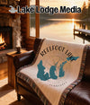 Woven blanket featuring a Reelfoot Lake map and Tennessee text.