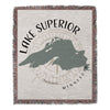 Lake Superior map with compass rose and text "LAKE SUPERIOR" and "MINNESOTA".