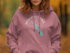 Pink hoodie with Saylorville Lake Iowa graphic; compass and map of Iowa.