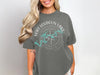 Grey t-shirt with Fort Loudoun Lake Tennessee compass design and turquoise map outlines.