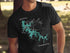Black t-shirt with Priest Lake map and compass graphic.