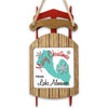 Sled ornament with "Merry Christmas from Lake Almanor" and snowflakes.