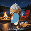 Glass with creamy topping, marshmallows, graham crackers, and chocolate with "Nnans Lake" text.