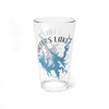 Glass with Carters Lake, Georgia map design and compass rose.