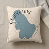 Ossipee Lake New Hampshire map pillow with circular detail.