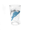 Clear glass pint with "American Lake Washington" map and compass design.