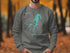Gray sweatshirt with a compass rose map of the beautiful Bel-Aire Lake, North Carolina.