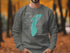 Gray sweatshirt with "Beautiful Lake Michigan Indiana" graphic and compass.