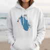 White hoodie with "Black Lake New York" text and lake map graphic.