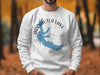 White sweatshirt with Arkabutla Lake, Mississippi map and compass graphic