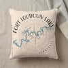 Fort Loudoun Lake Tennessee map design on a cream throw pillow.