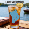 Glass of iced tea with a blue map of Lake Istokpoga and "Lake Lodge Media" logo.