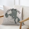 Yellowstone Lake map and compass design on a pillow, with text "Yellowstone Lake Wyoming".
