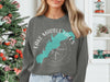 Dark gray sweatshirt with Lake Marble Falls Texas map and compass design.