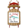 Wooden ornament with red sled and "Merry Christmas From Lake Merwin" text.