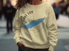 Light yellow sweatshirt with Lake Erie map, compass, and text "Lake Erie Pennsylvania".
