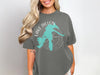 Lake Dillon Colorado map graphic on a dark grey t-shirt with compass details.